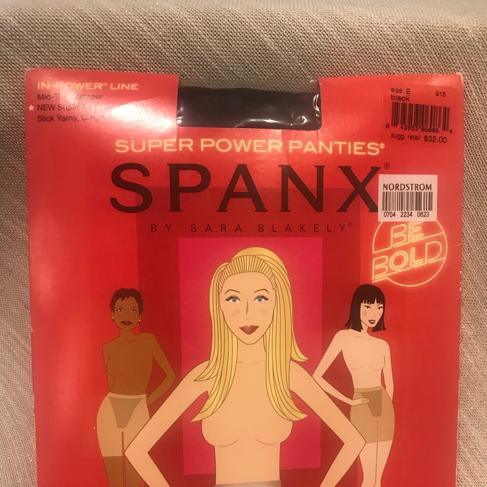Spanx Super Power Panties, Black, NWT.